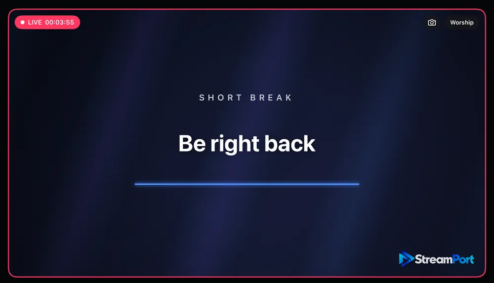 A Be right back card with the words Short break